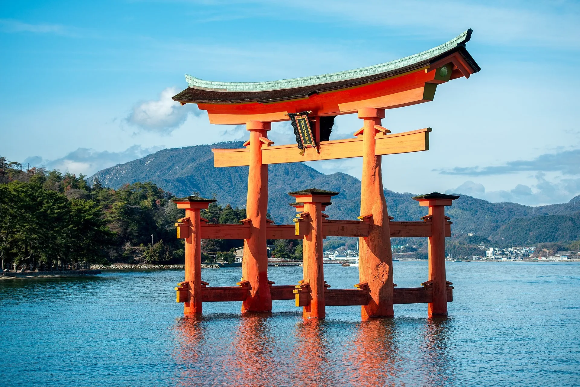 Floating torii gate at Itsukushima Shrine on Miyajima